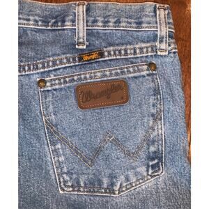 Vtg Wrangler 47MWZ Regular Fit Jeans 38x30 Light Wash Straight Leg Western Denim